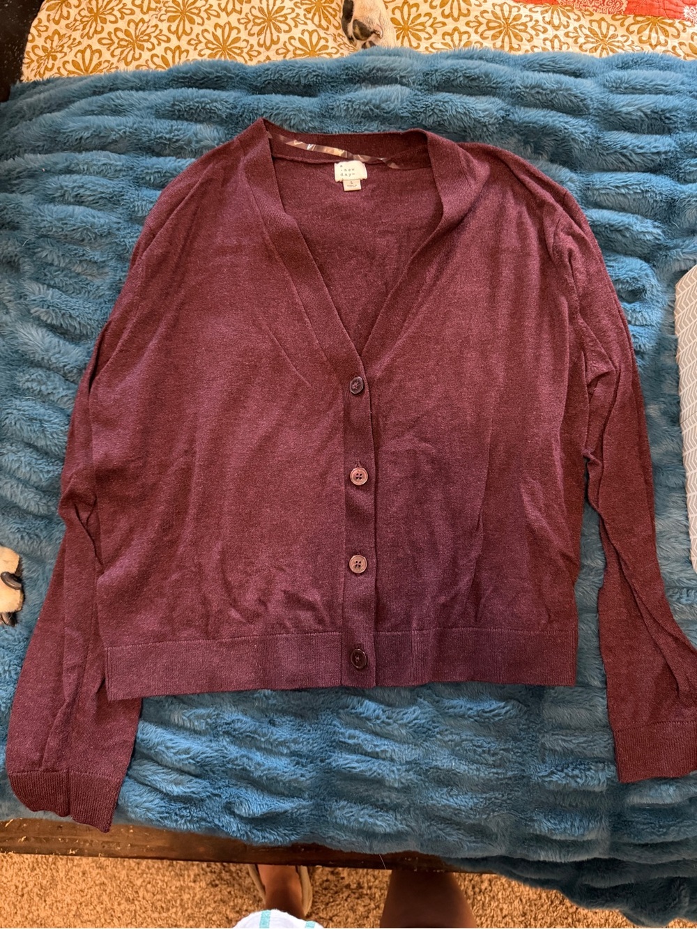 a new day Plum V-Neck Button Cardigan